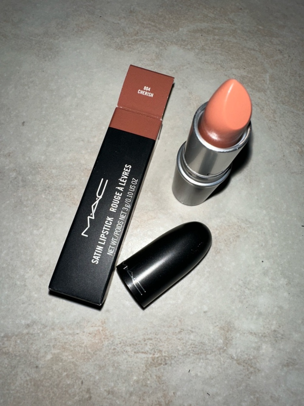 MAC Cosmetics Satin Lipstick Cherish - Peachy Nude